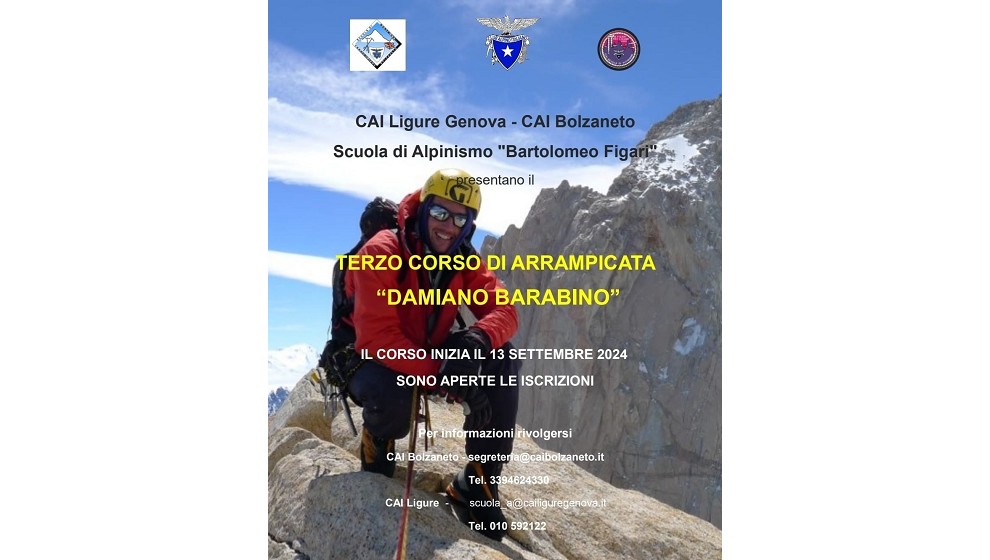 Terzo Corso di arrampicata “Damiano Barabino”